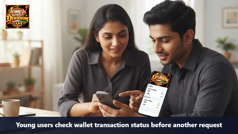 Young users check wallet transaction status before another request
